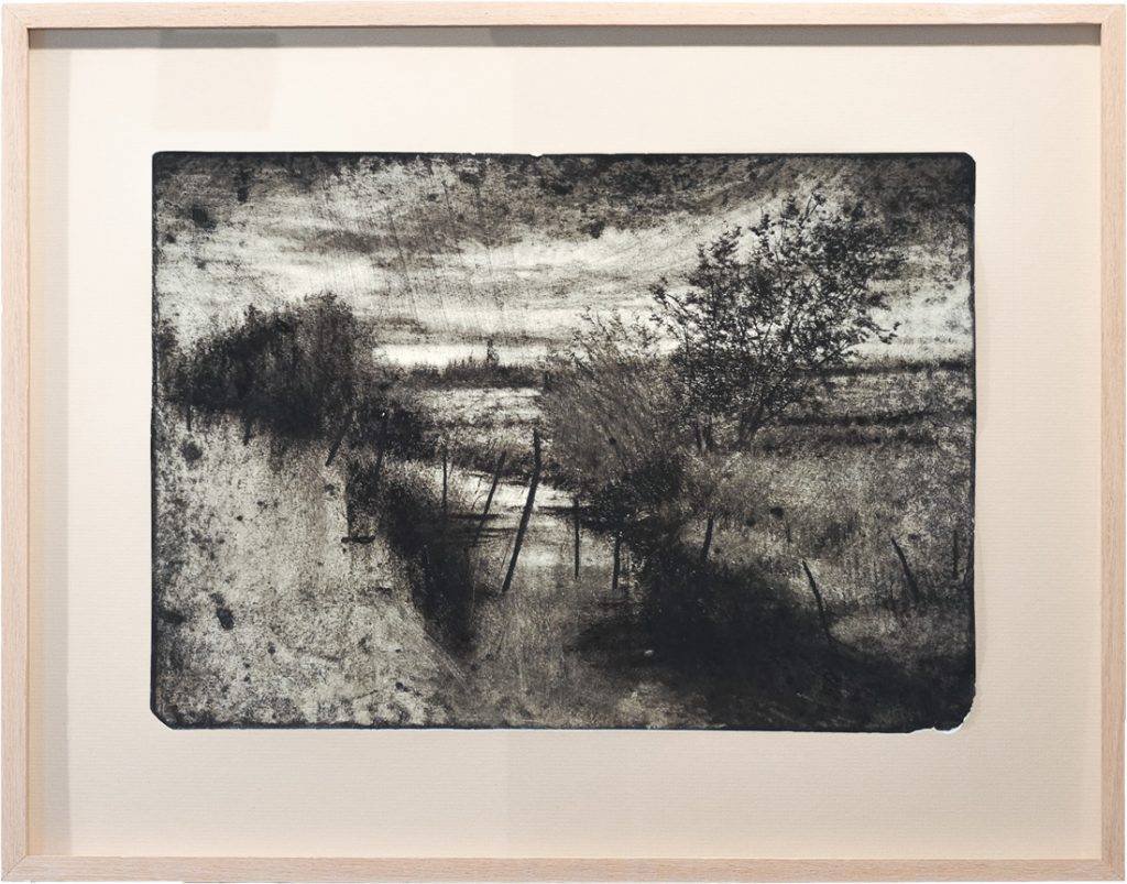 Michael Wann, "River Study III", Charcoal and graphite on paper, behind glass, 29.5 x 41cm, Unframed, 45.5 x 58cm, Framed