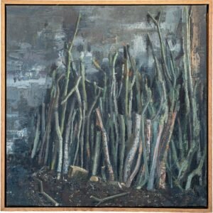 Aidan Crotty, "Wood Stack", Oil on canvas, 51 x 51cm, Unframed, 54 x 54cm, Framed