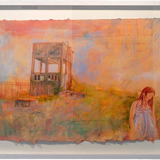 Jennifer Cunningham, "Uncertain Ground", Mixed Media, 45 x 68, Unframed, 60 x 82cm, Framed