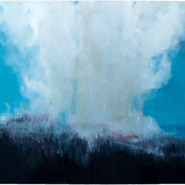 Kaye Maahs, "Firestorm", Oil on canvas, 100 x 70 x 4cm