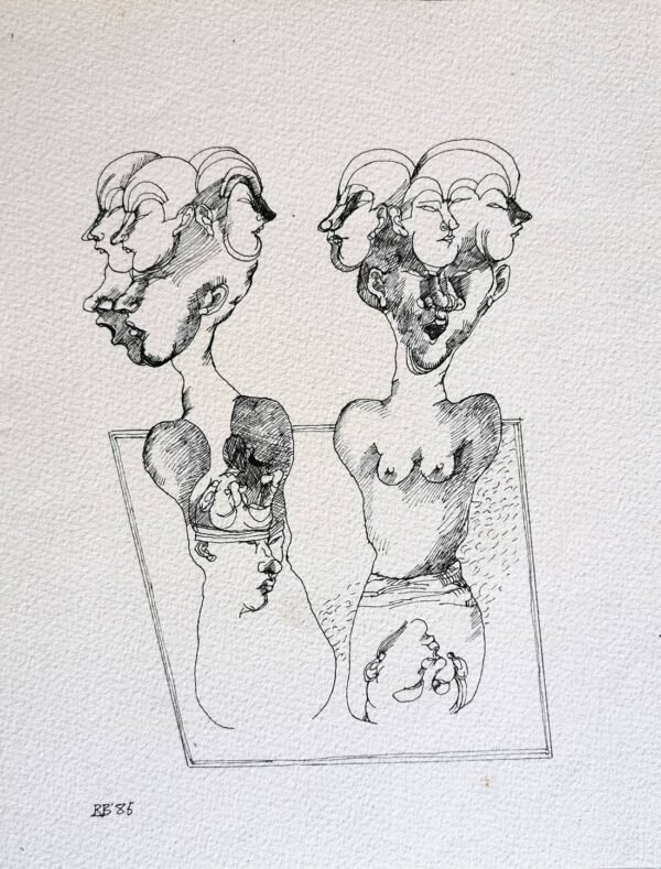 Brian Bourke, "Out of the Head II", Drawing, 31.5cm x 39cm, Framed