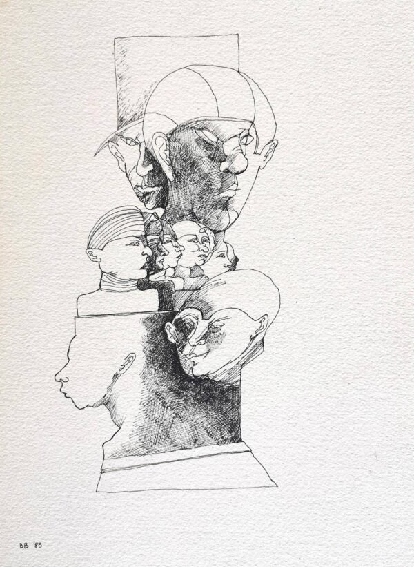 Brian Bourke, "Out of the Head IV", Drawing, 31.5cm x 39cm, Framed