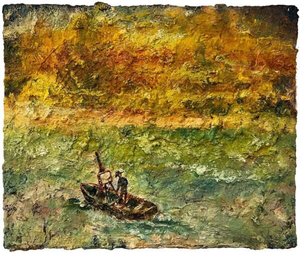 Peter Burns, “Painter’s Barque", Oil on canvas, 26 x 30cm