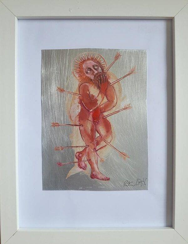 Rita Duffy, Apparition I, Oil on aluminium, unframed 15 x 11.5cm, framed 20.5 x 27cm