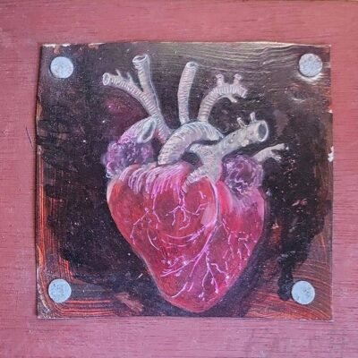 Rita Duffy, Heart II, Oil on aluminium on panel, 16 x 17cm