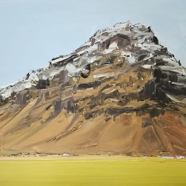 Kaye Maahs Drangshlíðarfjall Montain Oil on Paper 46 x 61 cm