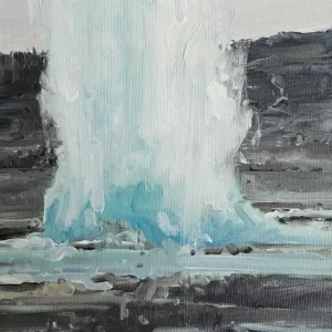 Kaye Maahs Geyser Oil on Board 30 x 30 cm