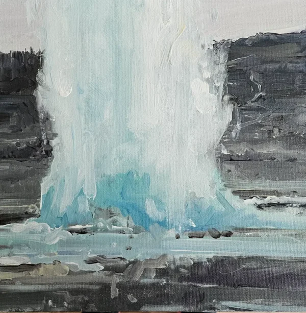 Kaye Maahs Geyser Oil on Board 30 x 30 cm