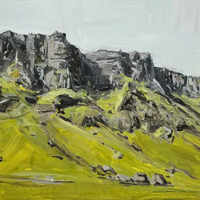 Kaye Maahs Mt. Pétursey Oil on Paper 46 x 61 cm