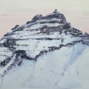 Kaye Maahs Snjó Mountain Oil on Paper 61 x 96 cm